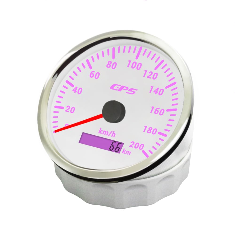 ELING Compteur de vitesse GPS 110 mm 0-200 km/h 12 V 24 V universel pour voiture moto avec rétroéclairage 7 couleurs
