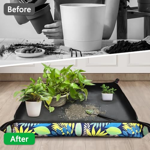 Waterproof Potting Mat for Plant Transplanting and Mess Control, Foldable Indoor Portable Gardening Tray, 29.5"x 29.5" Oxford Fabric, Gardening Gifts for Women - Image 8