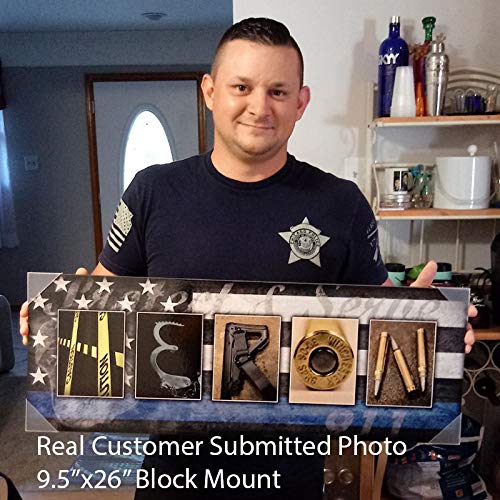 Personal-Prints LEO Personalized Name Art Print | Customized for the Law Enforcement Officer, Sheriff or Detective | Father’s Day, Retirement or Christmas Gift | USA Made (10"x30" Stretched Canvas)