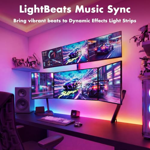 Image of LED Lights for Bedroom, 50FT IC RGB LED Strip Lights, Color Changing, Multiple Colors Chasing Effects, APP & Remote Control, Timer Function, Music Sync Lights for Party, Home Decor