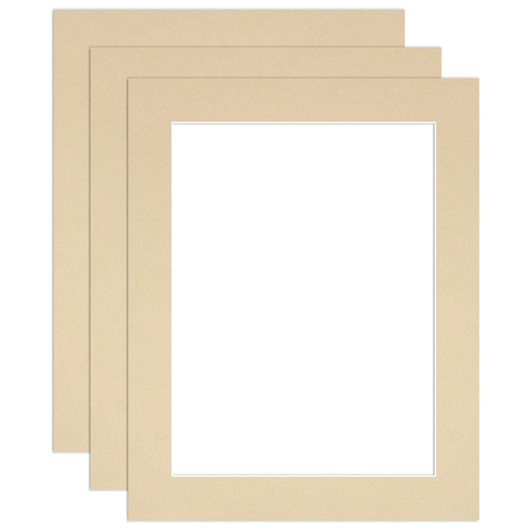 Procut Global 10x8" Ivory Picture Mounts to Fit 8x6" Aperture - Precision Cut Cardboard Photo Mount - Ideal for Frames, Prints, Artwork & Certificates - Sizes & Colours Available - 3 Pack
