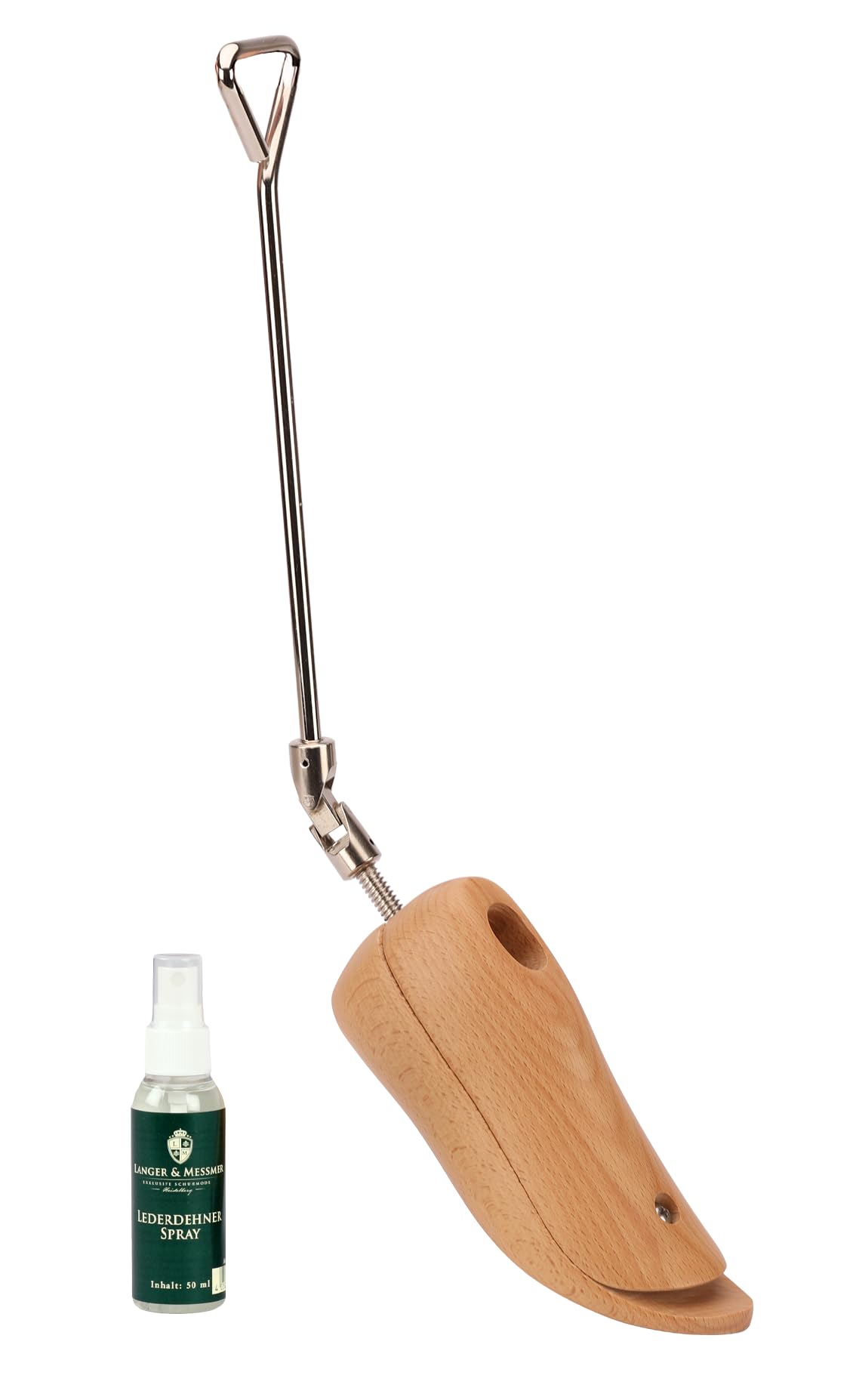 Langer & Messmer allunga scarpe e stivali per il collo del piede per uomo contro la pressione delle scarpe - in legno massiccio di faggio incl. spray allunga pelle 50ml