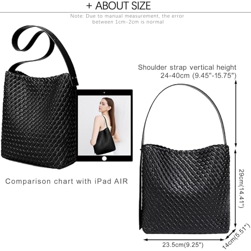 Image of Fashion Woven Tote Bag for Women, Female Hobo Bag, Beach Handbag Purse, Travel Shoulder Bag with Adjustable Strap
