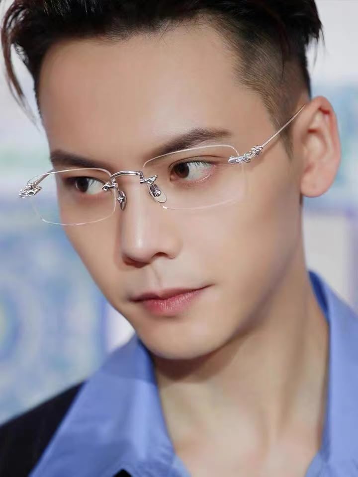 LUOLINGONGJUE® Frameless Reading Glasses for Middle-Aged Men and Women Lightweight Blue Light-Proof 1