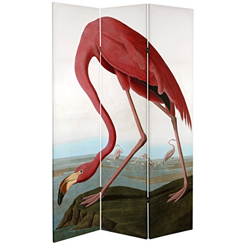 Red-Lantern-6-ft-Tall-Double-Sided-Audubon-Heron-Flamingo-Canvas-Room-Divider-3-Panel-Freestanding-Folding-Privacy-Screen-Partition-and-Separator-for-Modern-and-Contemporary-Bedroom-Home-Office Red Lantern 6 ft Tall Double Sided Audubon Heron Flamingo Canvas Room Divider 3 Panel Freestanding Folding Privacy Screen Partition and Separator for Modern and Contemporary Bedroom Home Office