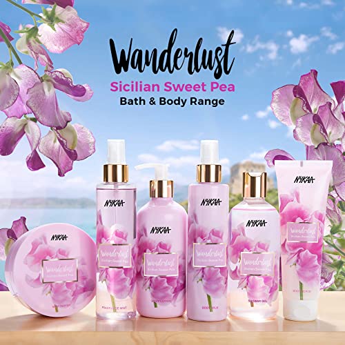 Nykaa Wanderlust Sicilian Sweet Pea Body Milk - Green Tea Leaf Extracts And Fco, Promotes Healthy Skin, Protect & Reverses Sun Damage - Vegan, Cruelty, Sls And Paraben Free - 200Ml #TOP4