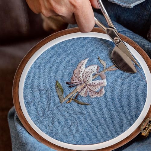 Image of DIVINA VITAE 2 Pieces Embroidery Frames for Display, 6 Inch Oval Embroidery Hoop Wood Decorative Embroiderys Hoop Circle Cross Stitch Ring Hoops for Art Craft Sewing and Hanging Ornaments Decoration