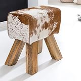 kuhfell hocker braun MATERIAL ✔ Sitzfläche:100% recyceltes Denim / Jeansstoff // Beine: Mango Massivholz - Schutzlack versiegelt