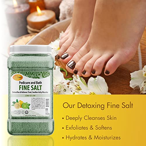 Spa Redi - Detox Foot Soak Pedicure And Bath Fine Salt, Lemon And Lime,128 Oz - Made With Dead Sea Salts, Argan Oil, Coconut Oil, And Essential Oil - Hydrates, Softens And Moisturizes #TOP4