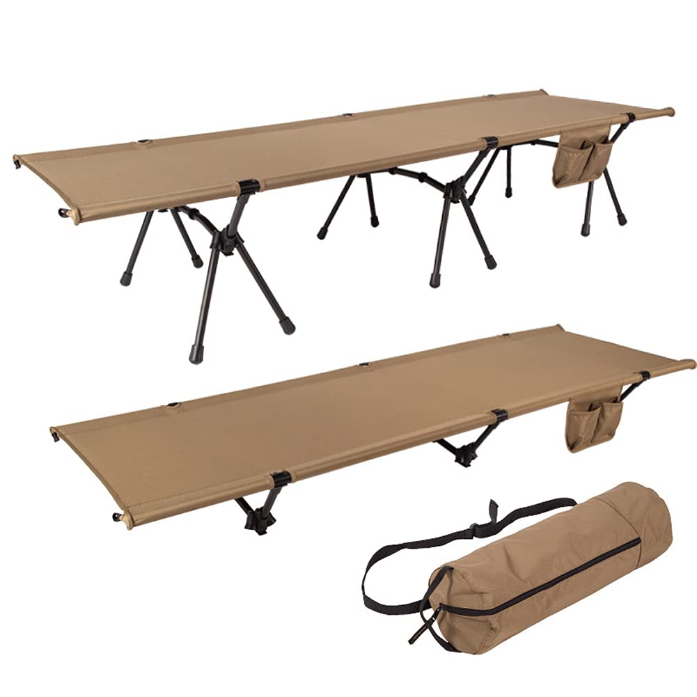 Lettino da Campeggio Leggero, Lettino da Campeggio Pieghevole Portatile con Telai Letto in Lega di Alluminio, Lettino da Viaggio Alto e Basso a Doppio Uso per Prendere Il Sole del Prato del Cortile