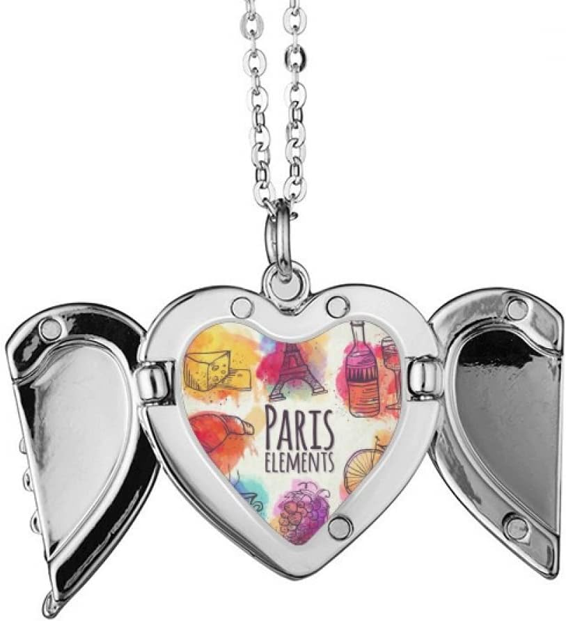 Colorful Life France Eiffel Tower Paris Angel Wings Necklace Pendant Fashion Gift