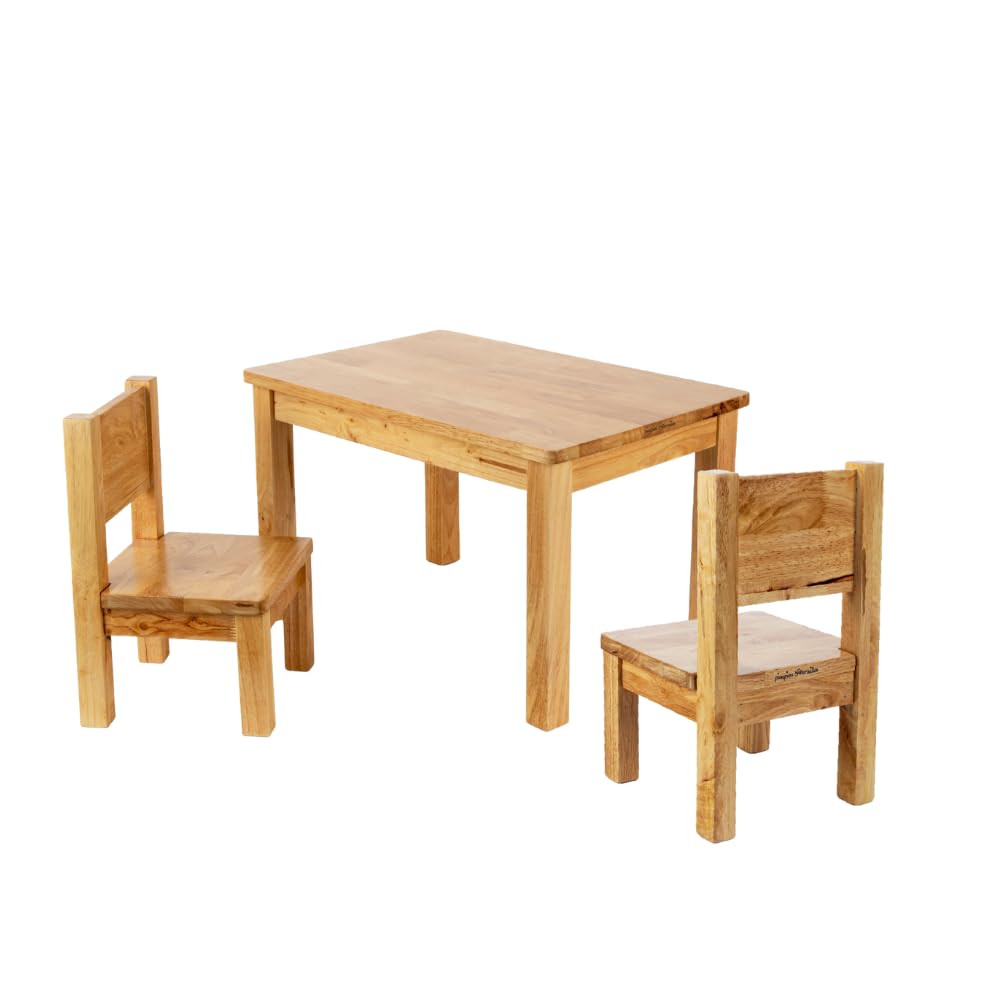 Pioupiou et Merveilles - Set di 2 sedie - Colore legno naturale - per bambini tra 1 e 4 anni - Legno molto resistente - Confortevole - Seduta 18 cm - Adatto per bambini piccoli - 16358