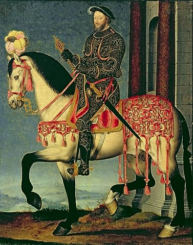 Image sur Toile Nordique Portrait équestre de François Clouet, Toile d'Art Premium 60x90