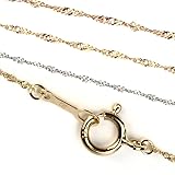 [OKKO] スクリューチェーン ネックレス チェーンのみ ギフト K18 細い 幅0.78mm イエローゴールド 40cm