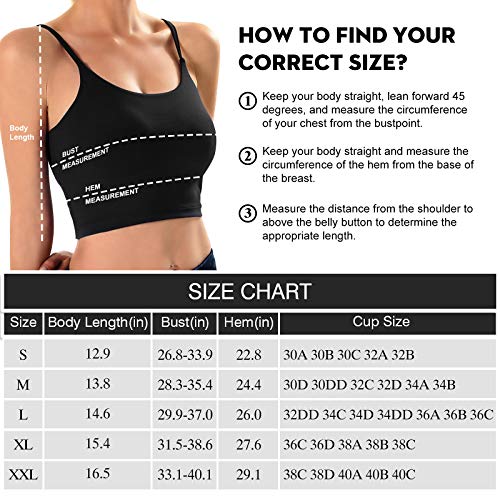 ECOPARTY Sports Bras for Women Quick Dry Padded Workout Crop Cute Tank Tops Camisole Yoga Fitness Running Gym Black - Thumbnail 4