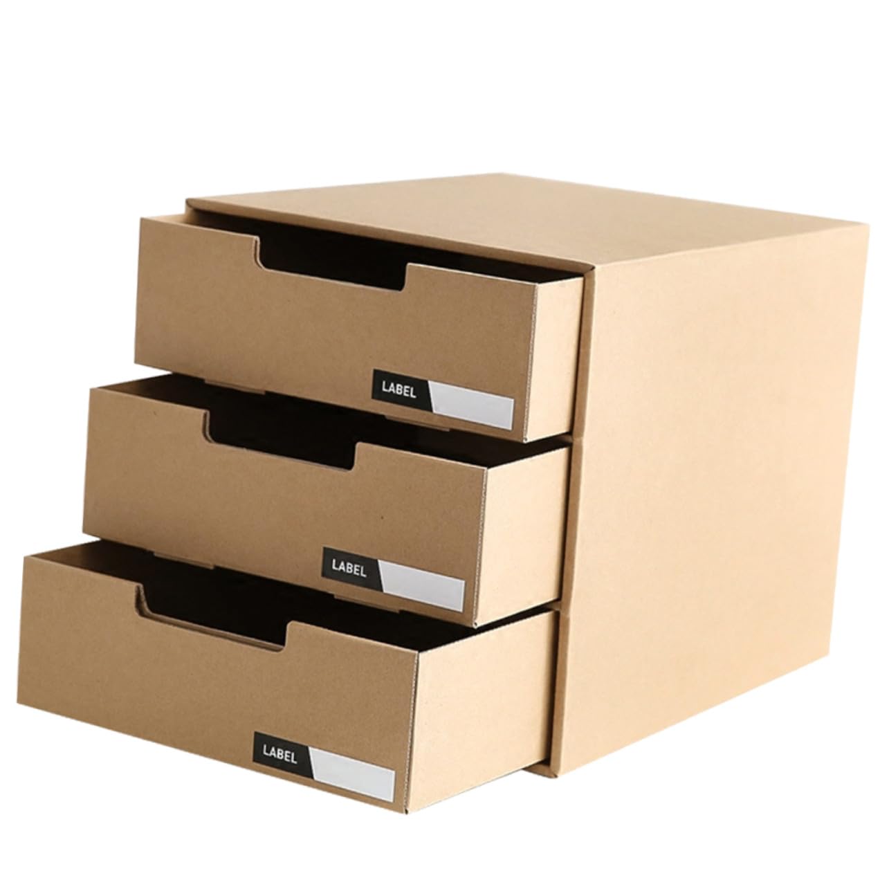 Gatuida Organizzatore da Scrivania Organizer Multifunzionale Compatto Cassetti Scorrevoli in Carta Beige , Porta Documenti e File per Ufficio e Camera da Letto