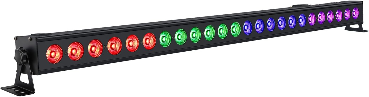 LED Stage Wash Light Bar: 40" 72W RGB DJ Lights - DMX & Sound Activated - Auto & Chase Function - Sturdy Metal Design - Uplights for Events Church Wedding Club Party Wall Wash Festival Lighting