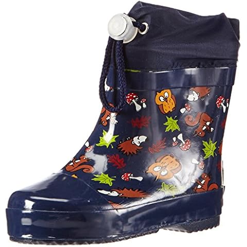 Playshoes Jungen Unisex Kinder Kurze Waldtiere aus Naturkautschuk gefüttert Gummistiefel Cover