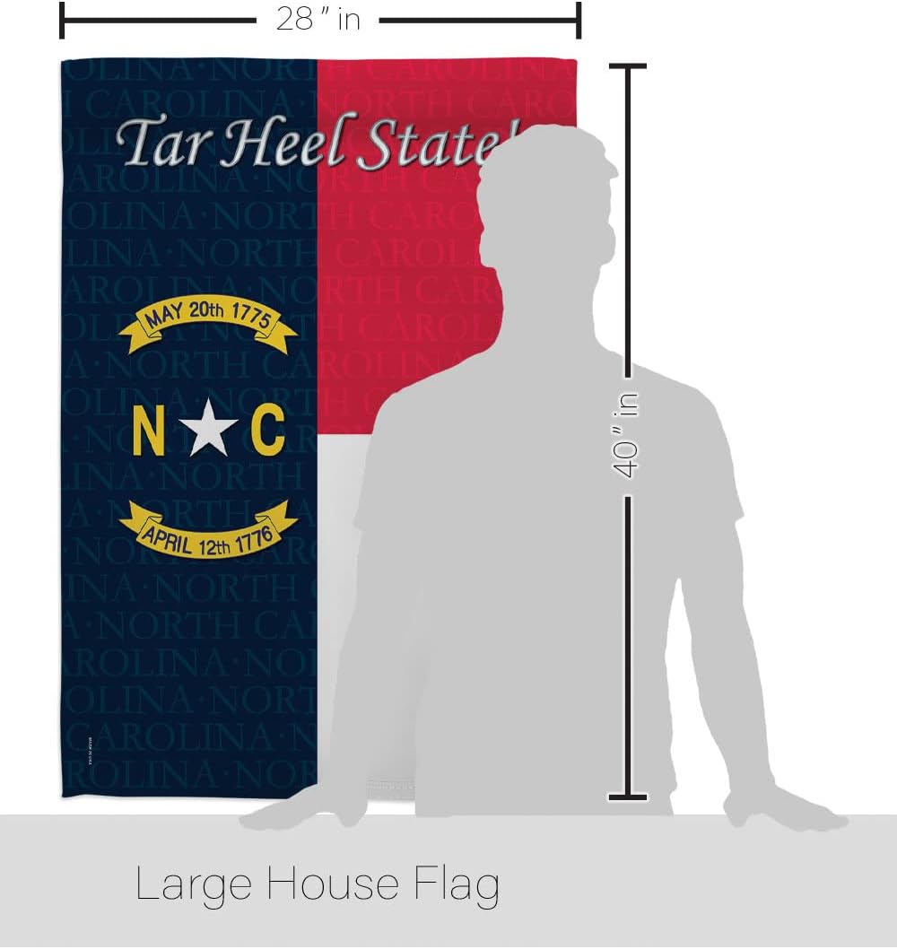 Breeze Decor H108087 North Carolina Americana States Double Side Decorative House Flag, 28" x 40", Multicolor