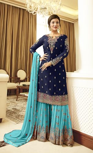 Image of Indian /Pakistani Eid Ramzan Party Wear Wedding Wear Sharara Style Salwar Suit for Women