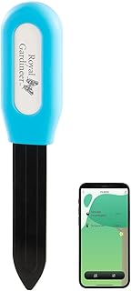 Royal Gardineer Bodenfeuchtesensor WLAN: Smarter Pflanzen-Bodenfeuchtigkeits- & Temperatursensor, BT, App, IP44 (TUYA Pflanzensensor, Bodenmessgerät, WiFi)