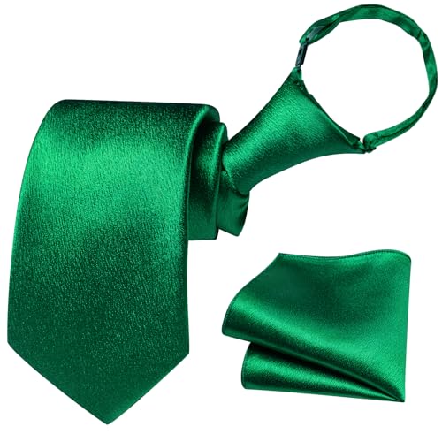 Image of Barry.Wang Boys Ties Pre-Tied Satin Solid Color Kids Tie Pocket Square Set Adjustable Formal Necktie Graduation School
