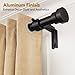 Yafex Curtain Rod 32-144 Inch, Heavy Duty 1 Inch Adjustable Curtain Rods for Windows, Black Extra Long Window Treatment Rods, Modern Design, Easy Installation