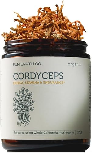 Miniatura 5 de Cordyceps en polvo, suplemento de hongos, apoyo inmunológico, beta-glucanos, resistencia energética, salud digestiva, bolsa de 2.12 onzas, 30