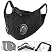Produktbild King Bike Staubmaske mit winddichtem Gehörschutz - Atemschutzmaske mit Filterfiltration Baumwolltuchventile Abgas Pollenallergie PM2.5 N95 (Mesh Style)