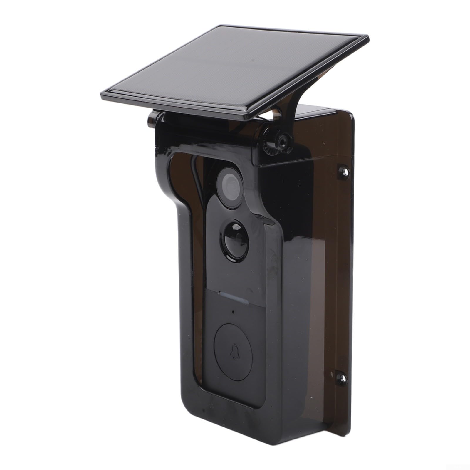 Coque de protection solaire pour caméra de porte, étanche IP65, coque de protection de batterie avec support, transparent (noir)