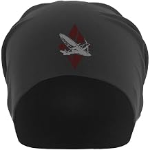 Spitfire Supermarine Minimalistic Rough Graphic Unisex Thin Cotton Slouch Beanie Black
