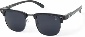 Óculos de Sol Polo London Club, estilo Club Master Quadrado Com Lentes Fume Preto contém com Case ECO, Unissex