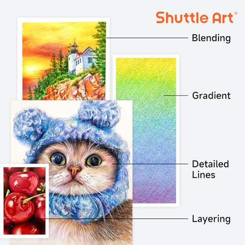 Shuttle Art 174 Colored Pencils Set with 1 Coloring Book, 1 Sketch Pad, 4 Sharpeners - image 7