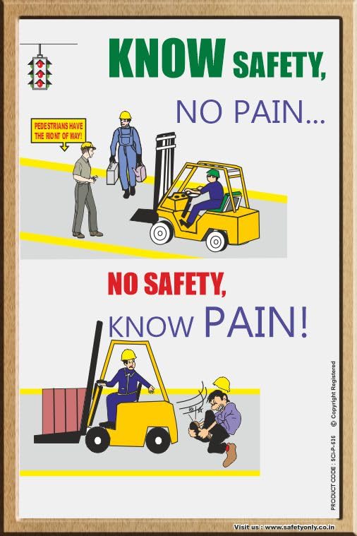 KNOW SAFETY, NO PAIN - Forklift & Pedestrian Safety Educational Wall Art | Industrial Workplace Safety Poster (Multicolor, 2x3 Feet, Eco Vinyl - Unframed)-image-14