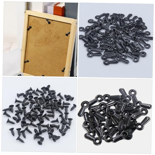 Image of OSALADI 100pcs Picture Frame Backing Clips Screws Frame Fasteners for Easy Installation Hardware for Home Hotel Museum Use Picture Hanging