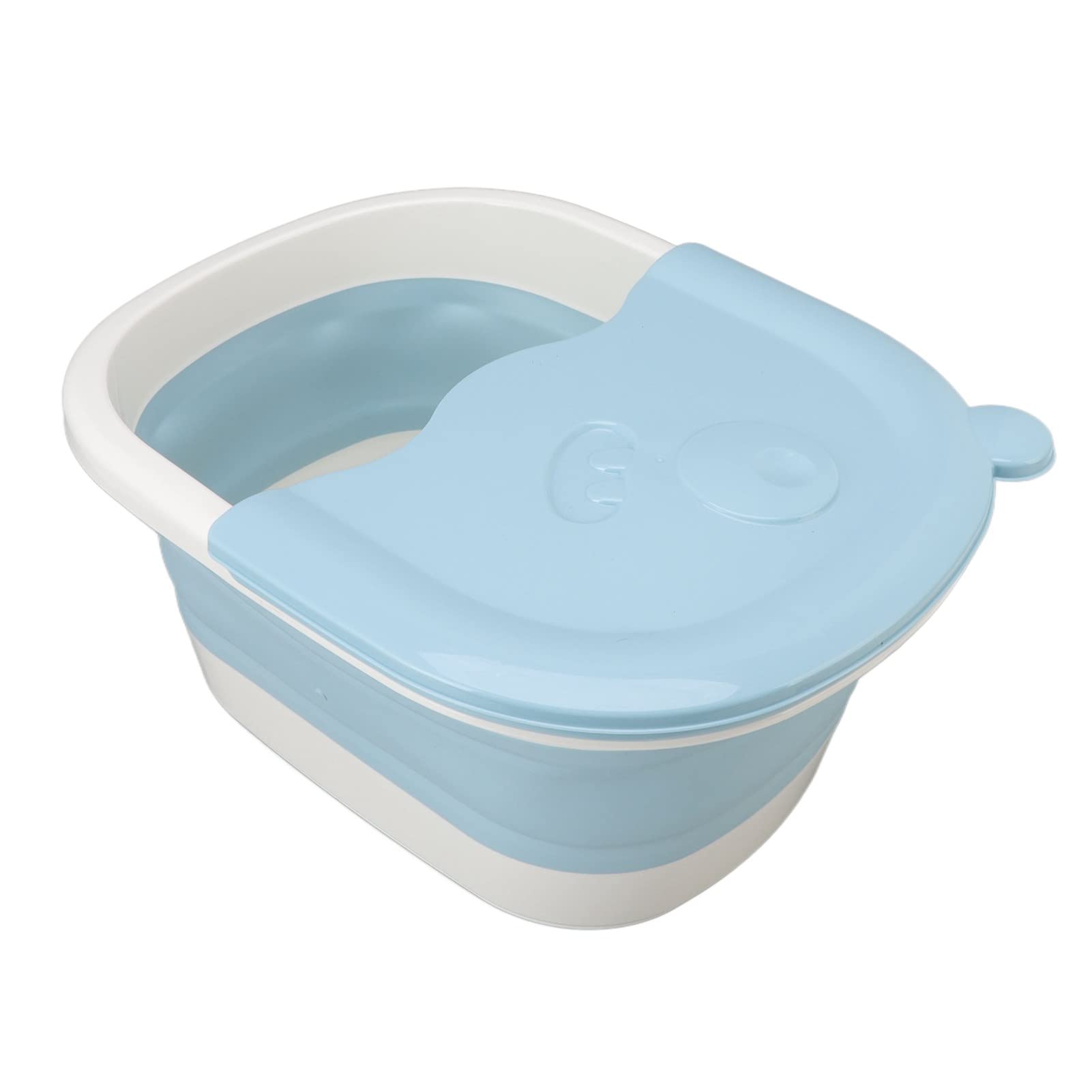 SIXRUN Bañera para Remojo de Pies Bañera Plegable para Pies Cubo de Baño para de Plástico con Pared Alta Fácil Almacenamiento Lavabo Multiusos para Pedicura en el Hogar Niños y Familia (BLUE)