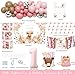 Costova Highland Cow 1st Birthday Decorations for Girls, Boho Highland Cow First Birthday Party Decorations, Holy Cow Im One Backdrop Balloon Box Banner, Bohemian Pink Floral One Year Old Birthday