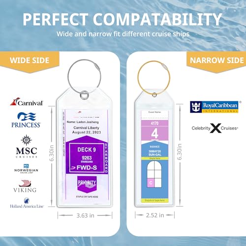 Cruise Ship Essentials for Carnival, Princess, NCL, MSC by JOLLYANTS, Cruise Luggage Tag Holders, Cruise Must Haves Waterproof & Reusable3