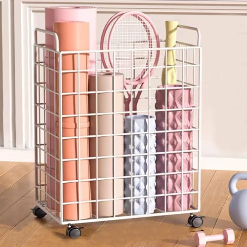 Chariot tapis de yoga à roulettes pour ranger votre coin fitness à la maison