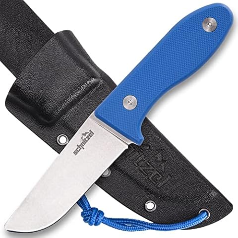 SCHNITZEL UNU, Kindermesser Schnitzmesser und Outdoormesser für Kinder, scharf mit Kydex Scheide und Gürtelhalterung, div Farben (Blau) Cover