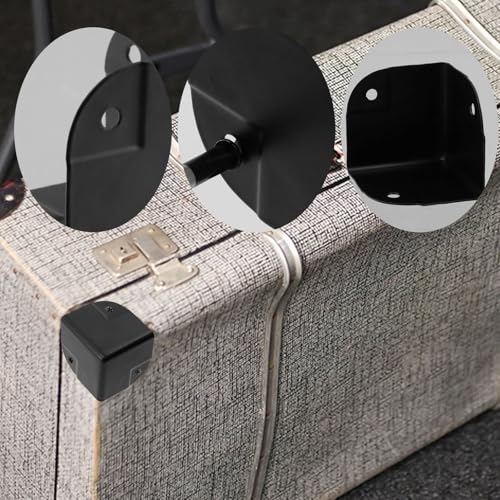 Image of Antrader 16Pcs Black Metal Corner Protectors,1.38 inch Box Edge Guard Protector | 35x35x35mm Metal Cabinets Speaker Corner Protectors /Box Corner Brackets