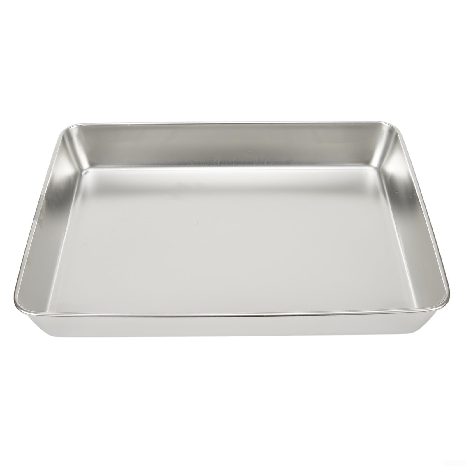 Vassoio rettangolare in acciaio inox resistente per la preparazione e il servizio dei pasti, adatto a qualsiasi ambiente (40 x 35 x 5,5)