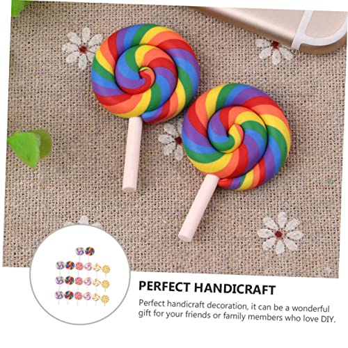Décorations de lollipops polymère pour miniatures créatives et customisation DIY - 8