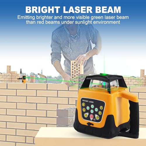 Iglobalbuy GY0000301-Y-US Self Leveling Rotary Laser Level System 500M Range Kit With Surveying Tripod + Aluminum Grade Rod 16.4Ft, Green Automatic Self-Leveling Rotating Transit Laser Level Grading thumb #2