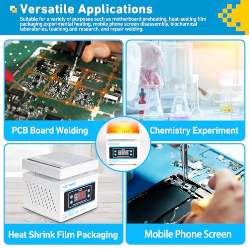 Image of 110V 360W Soldering Hot Plate, Electric Hot Plate, LED Microcomputer Electric Preheat Soldering Station Welder Hot Plate Rework Heater Lab 100X100mm (3.94 * 3.94in) Plate