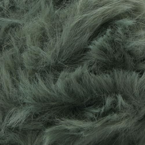 Image of NICEEC 6 Skeins Soft Faux Fur Yarn 210yds /10.6oz- S60#Gray Green | Crochet & Knit, DIY Project Starter Kit,Handbag,Sun Hat,Shoes, Shopper Bag