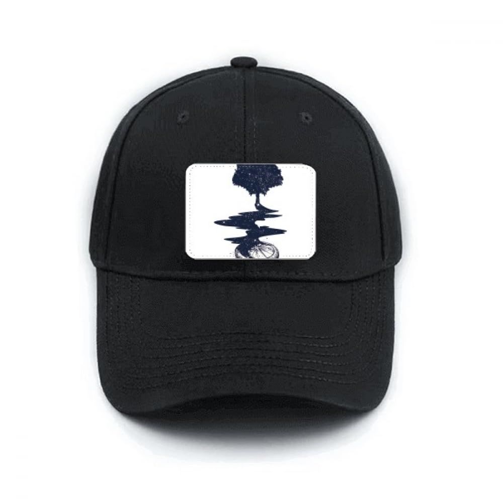Casquette de baseball classique noire Compass Stream Tree Art réglable - 4