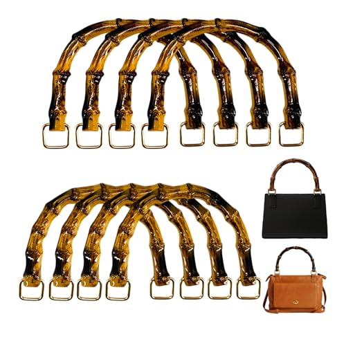 8PCS U-Shaped Imitation Bamboo Bag Handles with Gold Buckle Replacement