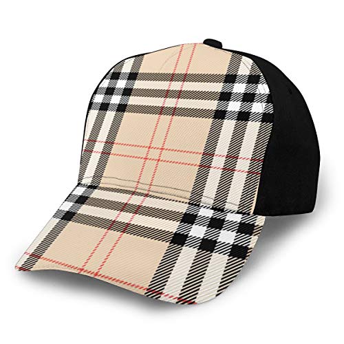 Zhgrong Patrón de tartán Jaula Escocesa de Cuadros Escoceses Sombrero de Camionero 3D a Cuadros Gorra de béisbol Sun