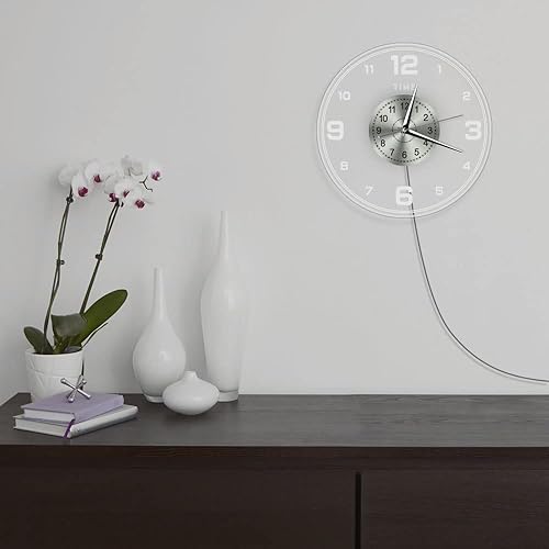 Miniatura 6 de Reloj de pared de 12 pulgadas que brilla en la oscuridad con 7 modos luminosos, luz nocturna LED minimalista, reloj de pared luminoso, fácil de